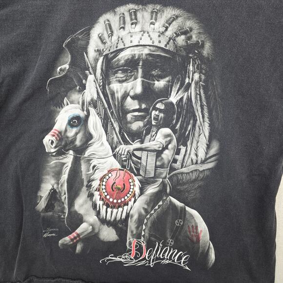 DGA Native American Indian Horse Shirt Mens XXL David Gonzales Art Y2K Defiance - Picture 2 of 10